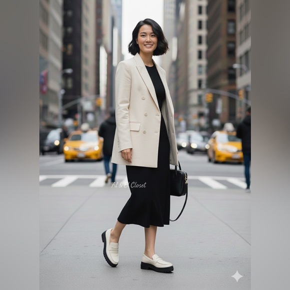 Quince Italian Cow Leather Lug Sole Loafers Bone Ivory Platform Shoes US 9 NIB - Picture 3 of 11